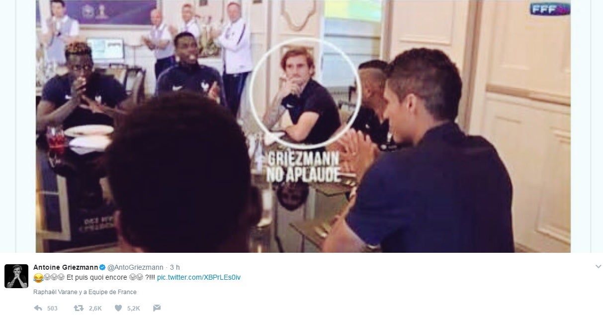 Griezmann, sobre su no felicitación a Varane: "Y después de esto... ¿Qué?" Griezmann, sobre su no felicitación a Varane: "Y después de esto... ¿Qué?"