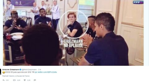 Imagen de Griezmann en la concentraci&oacute;n de Francia