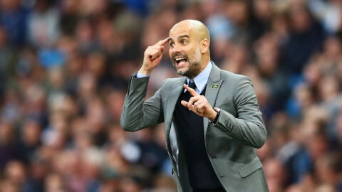 Pep Guardiola, en un partido del Manchester City