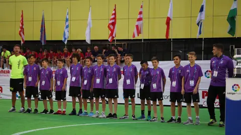 Las promesas del Real Madrid, en la presentación de la Liga Promises. Las promesas del Real Madrid, en la presentación de la Liga Promises.