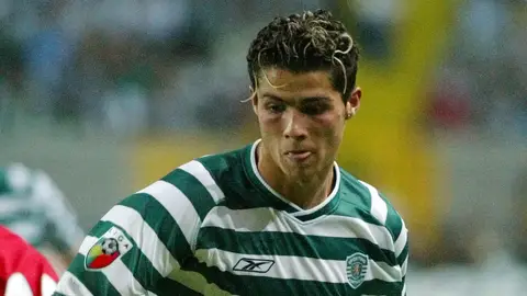 Cristiano, con el Sporting de Portugal Cristiano, con el Sporting de Portugal