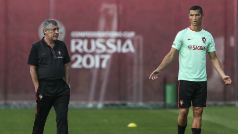 Fernando Santos, con Cristiano