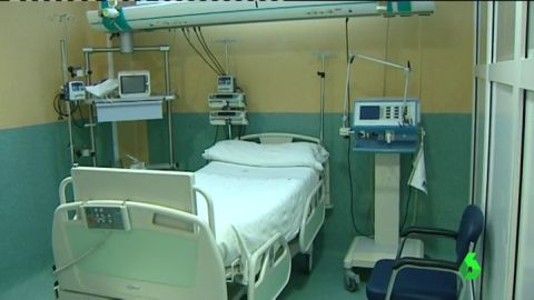 Una habitaci&oacute;n de un hospital p&uacute;blico de Madrid 