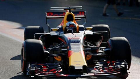 El piloto Daniel Ricciardo en el GP de Baku
