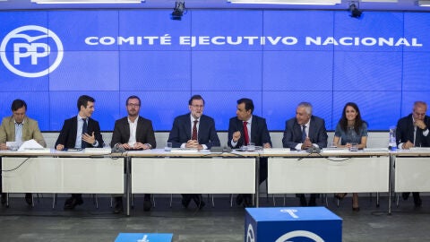 Mariano Rajoy presidiendo la reuni&oacute;n del Comit&eacute; Ejecutivo del Partido