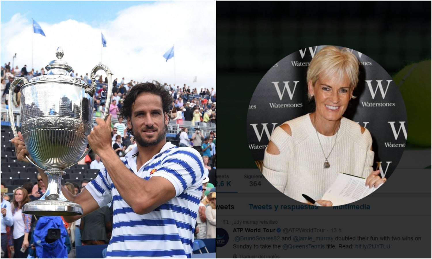 La cariñosa felicitación de la madre de Andy Murray a Feliciano López tras ganar Queen's La cariñosa felicitación de la madre de Andy Murray a Feliciano López tras ganar Queen's