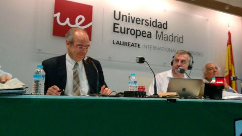 Miguel G&oacute;mez Navarro, rector de la Universidad Europea de Madrid, con Carlos Alsina