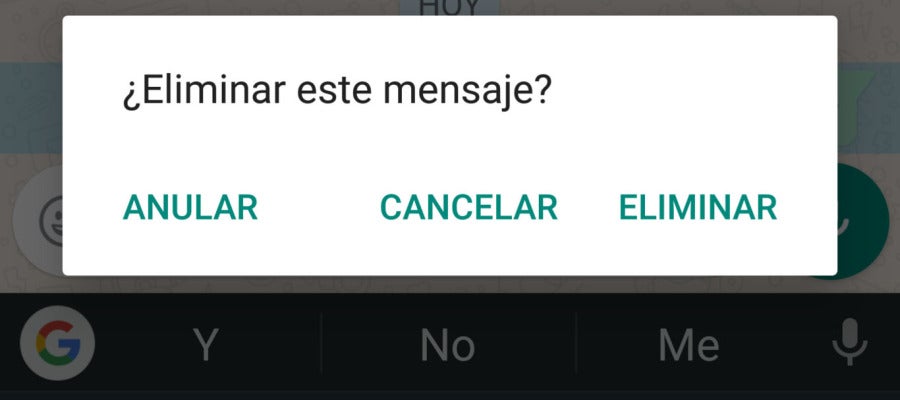 Botón "Anular" de Whatsapp Botón "Anular" de Whatsapp