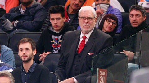 Phil Jackson, durante un partido de los Knicks