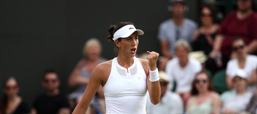 Muguruza celebrando la victoria Muguruza celebrando la victoria