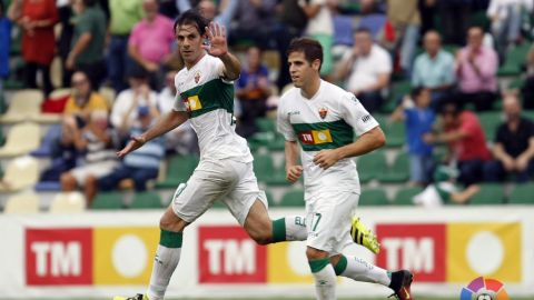 Pelegr&iacute;n en un partido con el Elche