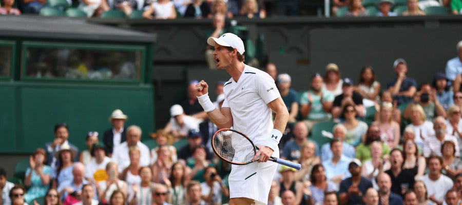Andy Murray celebra un punto ante Fognini Andy Murray celebra un punto ante Fognini