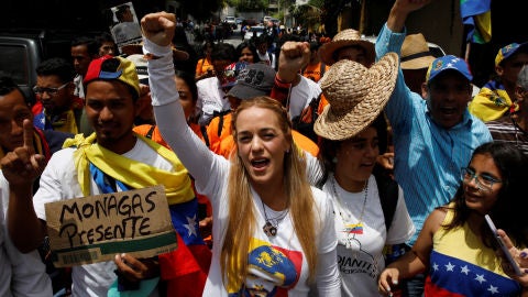 Lilian Tintori, en la marcha de los opositores venezolanos