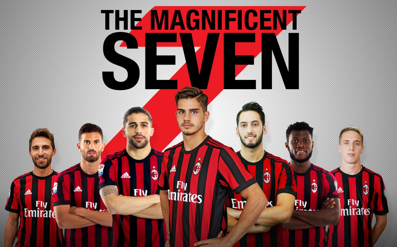 El Milan presume de sus 'Siete Magníficos' antes de iniciar el año de su retorno a Europa El Milan presume de sus 'Siete Magníficos' antes de iniciar el año de su retorno a Europa
