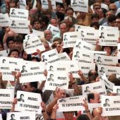 Imagen de 1997 de una manifestación en la que se pedía la liberación de Miguel Ángel Blanco