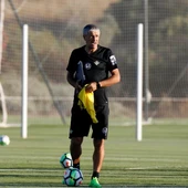Quique Setién, en el entrenamiento del Betis Quique Setién, en el entrenamiento del Betis