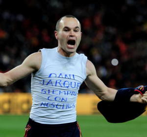 Andrés Iniesta celebra su gol ante Holanda en la final del Mundial Andrés Iniesta celebra su gol ante Holanda en la final del Mundial