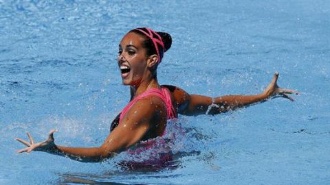 Ona Carbonell durante su ejercicio en la final de solo libre del Mundial de Nataci&oacute;n que se disputa en Budapest (Hungr&iacute;a)