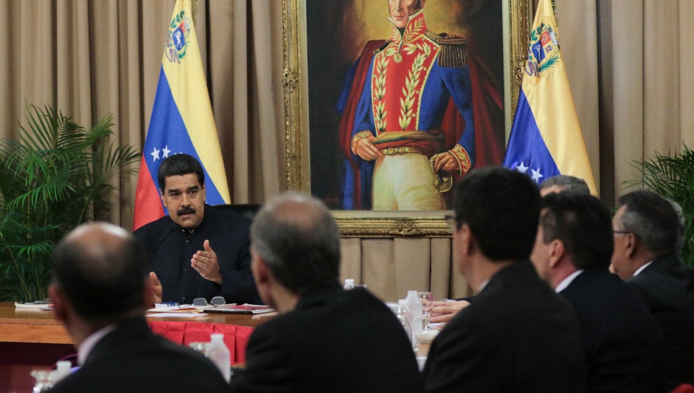 El Presidente de Venezuela, Nicolás Maduro, durante la activación del Consejo de Defensa de la Nación