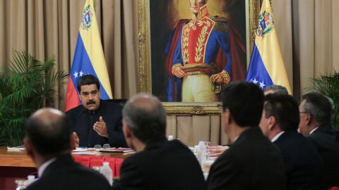 El Presidente de Venezuela, Nicol&aacute;s Maduro, durante la activaci&oacute;n del Consejo de Defensa de la Naci&oacute;n