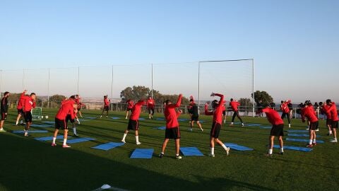 El Atl&eacute;tico, en un entrenamiento