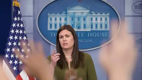 La portavoz de la Casa Blanca, Sarah Huckabee Sanders La portavoz de la Casa Blanca, Sarah Huckabee Sanders