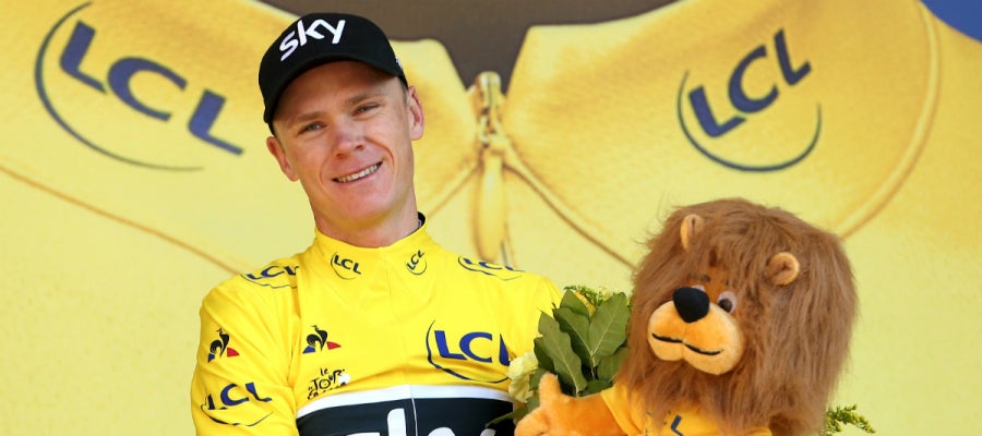 Chris Froome, con el maillot amarillo Chris Froome, con el maillot amarillo