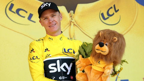 Chris Froome, con el maillot amarillo