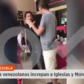 Ciudadanos venezolanos increpan a Pablo Iglesias e Irene Montero