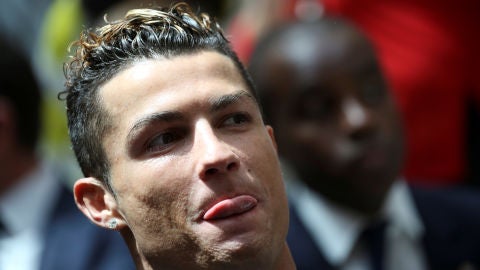 Cristiano Ronaldo, sonriente