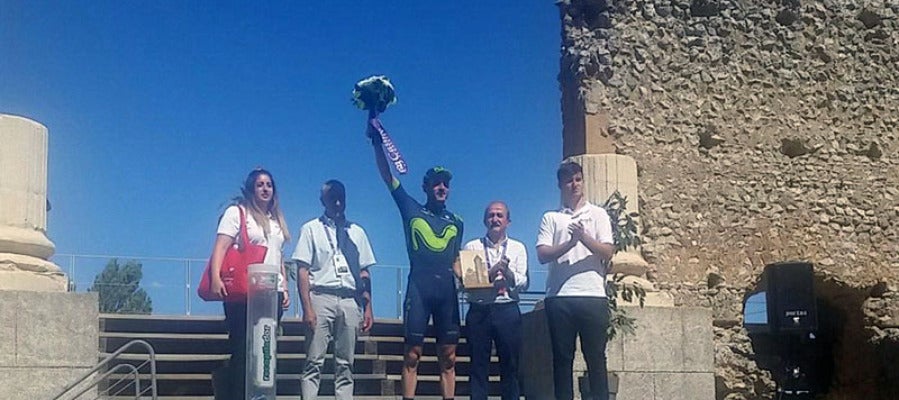 Carlos Barbero celebrando su victoria en la cuarta etapa de la Vuelta a Burgos Carlos Barbero celebrando su victoria en la cuarta etapa de la Vuelta a Burgos
