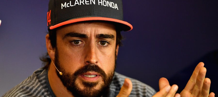 Fernando Alonso, durante una rueda de prensa Fernando Alonso, durante una rueda de prensa