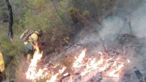 Bomberos intentan sofocar el incendio en Ja&eacute;n