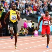 Usain Bolt y Christian Coleman en la semifinal de los 100m lisos