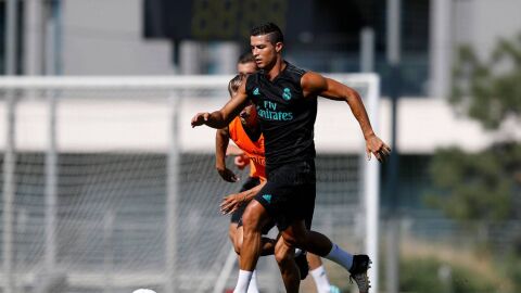 Cristiano durante un entrenamiento