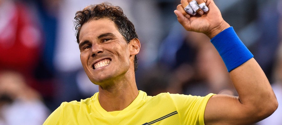 Rafa Nadal celebra una victoria Rafa Nadal celebra una victoria