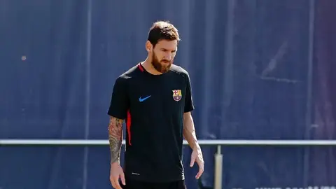 Leo Messi, en un entrenamiento con el Barcelona Leo Messi, en un entrenamiento con el Barcelona