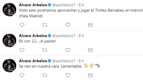 Los tuits de Arbeloa durante la Supercopa de Espa&ntilde;a