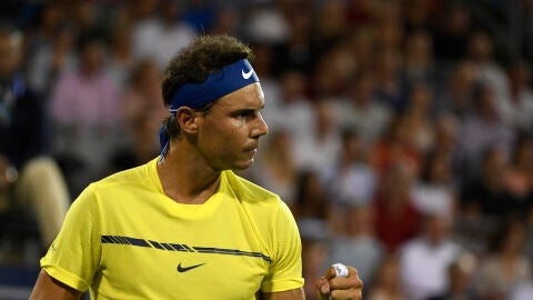Rafa Nadal celebra un punto durante un partido