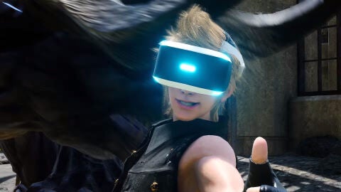 Prompto con las gafas de VR