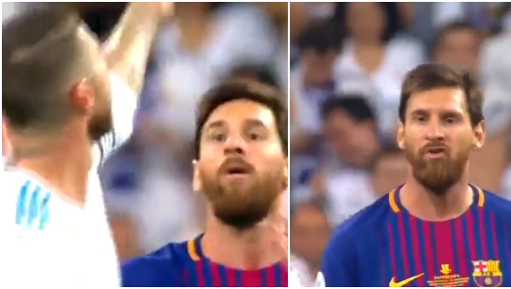 Sergio Ramos y el gesto que enfadó a Messi