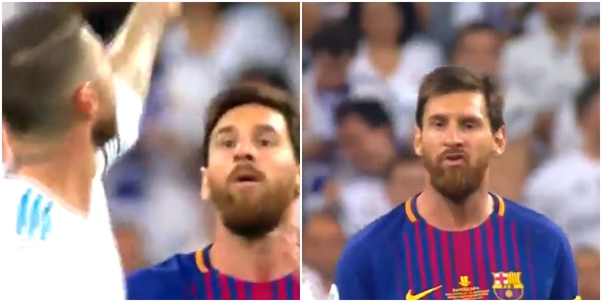 Sergio Ramos vacila y enfada a Messi durante la Supercopa: "¡La concha de tu madre!" Sergio Ramos vacila y enfada a Messi durante la Supercopa: "¡La concha de tu madre!"