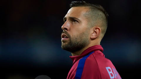 Jordi Alba, durante un partido con el Bar&ccedil;a