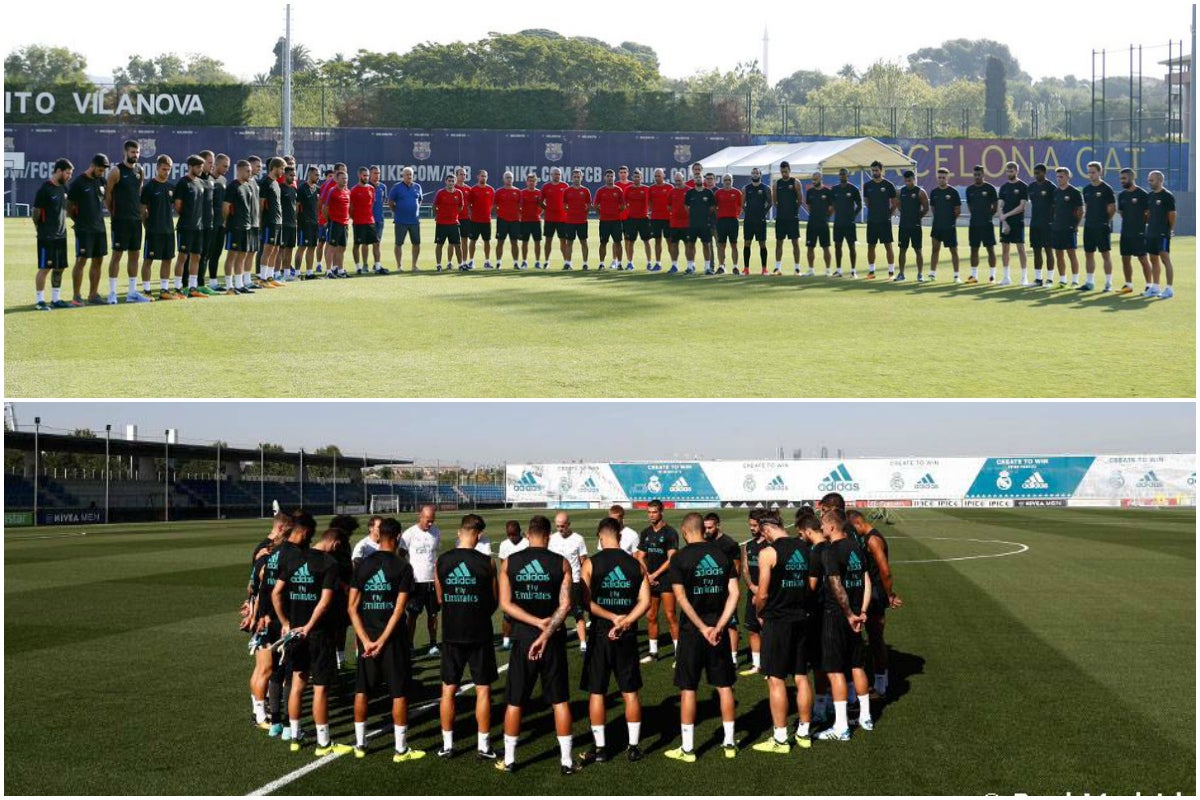 Los equipos de la Liga guardan un minuto de silencio tras los atentados en Catalunya Los equipos de la Liga guardan un minuto de silencio tras los atentados en Catalunya