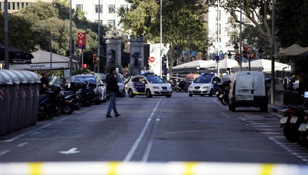 Control policial en Barcelona tras el atentado