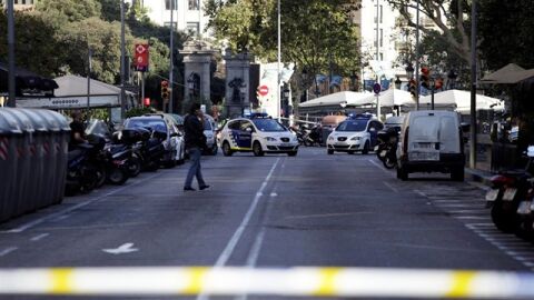 Control policial en Barcelona tras el atentado