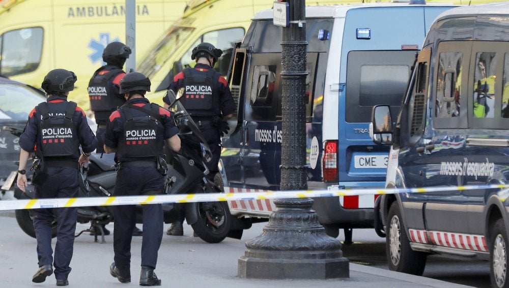 Dispositivo policial en Barcelona tras el atentado