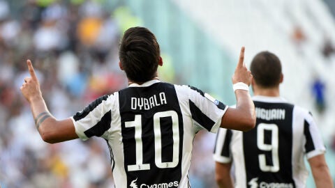 Dybala celebra un gol con la Juventus