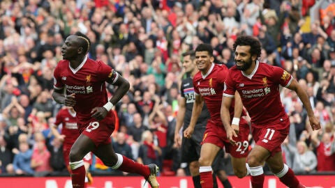 El Liverpool celebra un gol