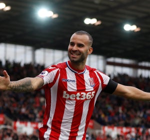Jesé Rodríguez celebra su primer gol con el Stoke City Jesé Rodríguez celebra su primer gol con el Stoke City
